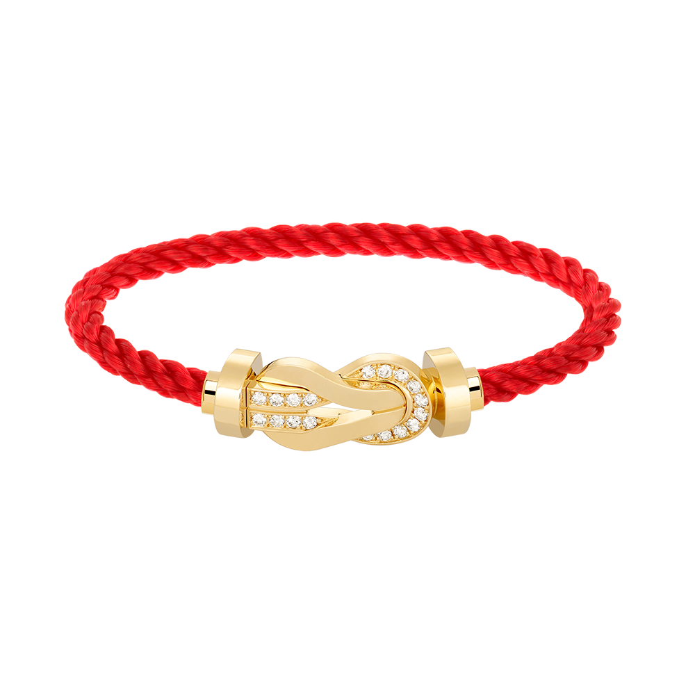 Aura CHANCE LARGE 8 FIGURE BUCKLE HALF DIAMOND BRACELET GOLD