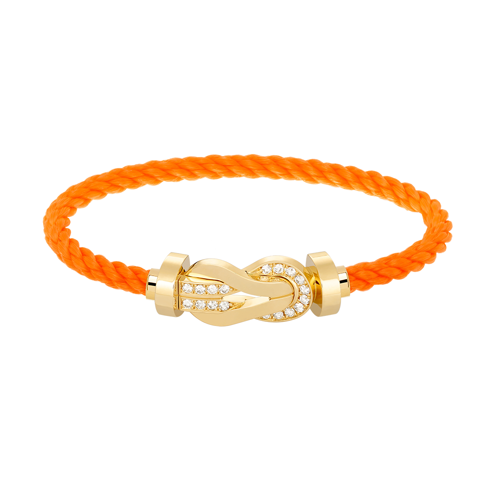 Aura CHANCE LARGE 8 FIGURE BUCKLE HALF DIAMOND BRACELET GOLD