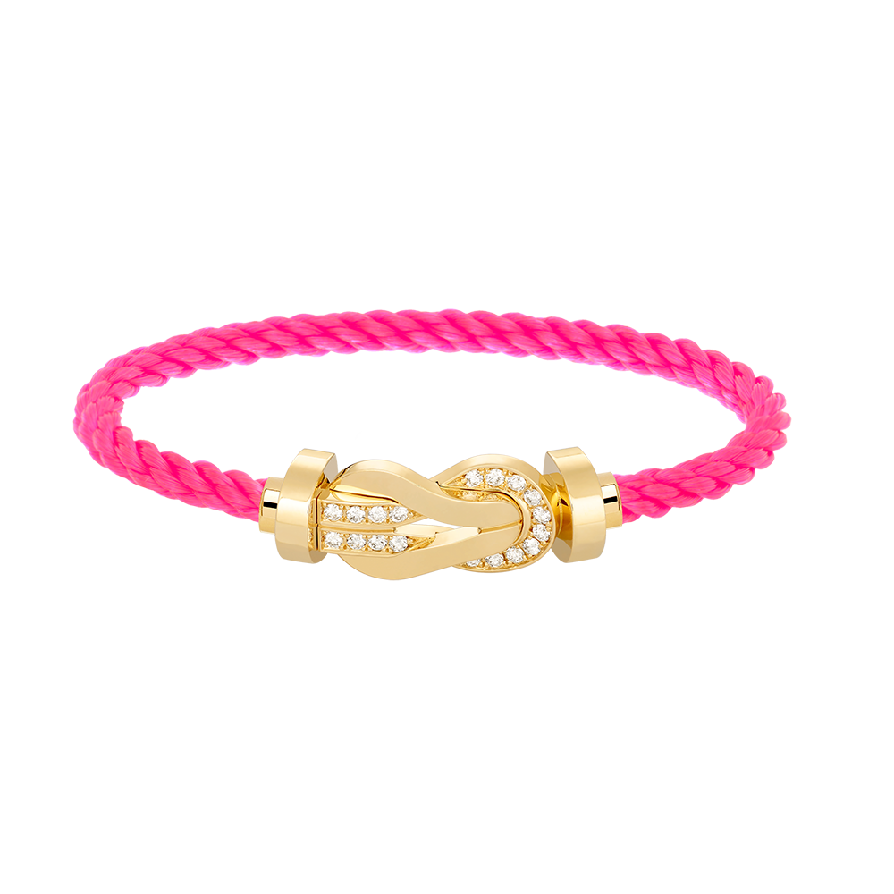 Aura CHANCE LARGE 8 FIGURE BUCKLE HALF DIAMOND BRACELET GOLD