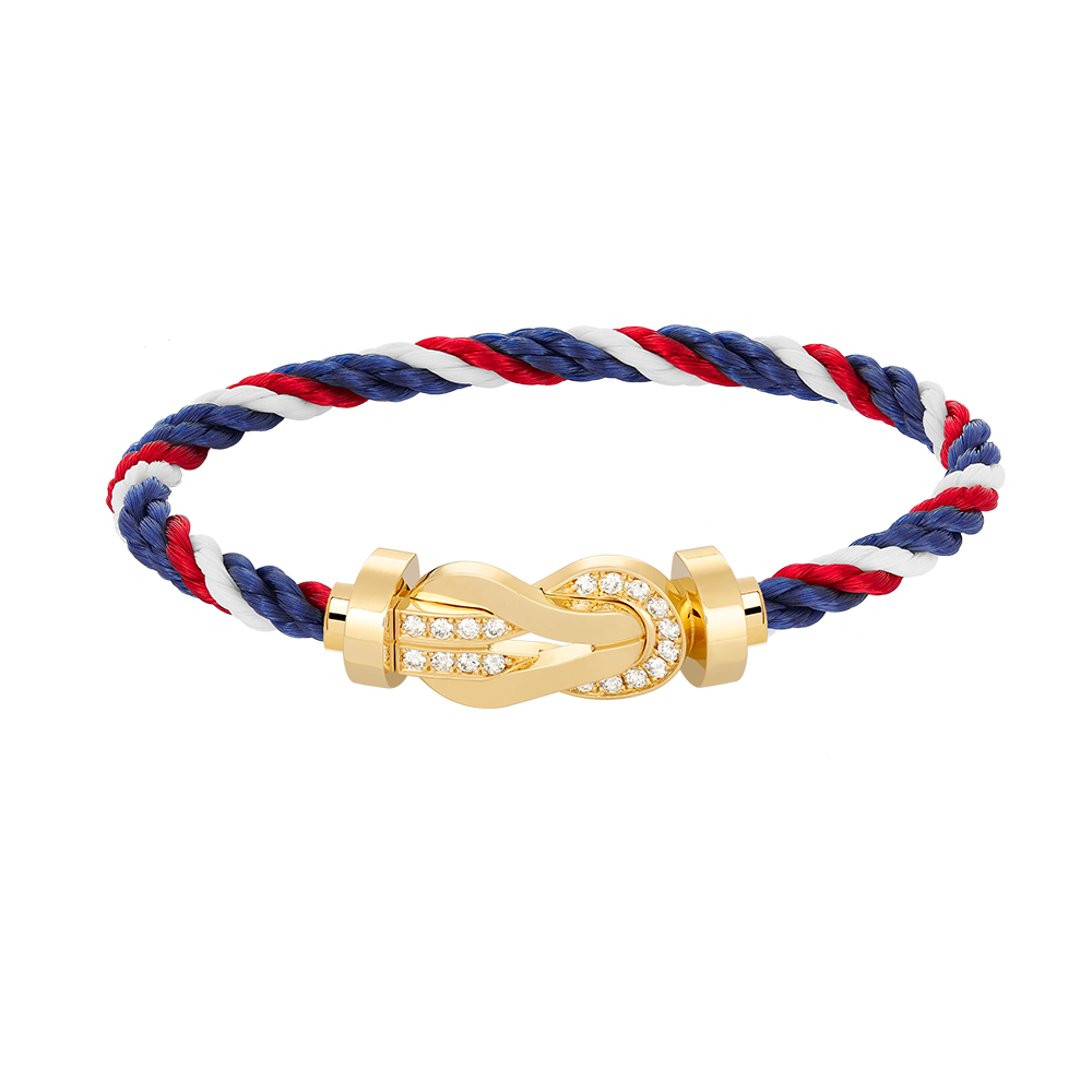 Aura CHANCE LARGE 8 FIGURE BUCKLE HALF DIAMOND BRACELET GOLD