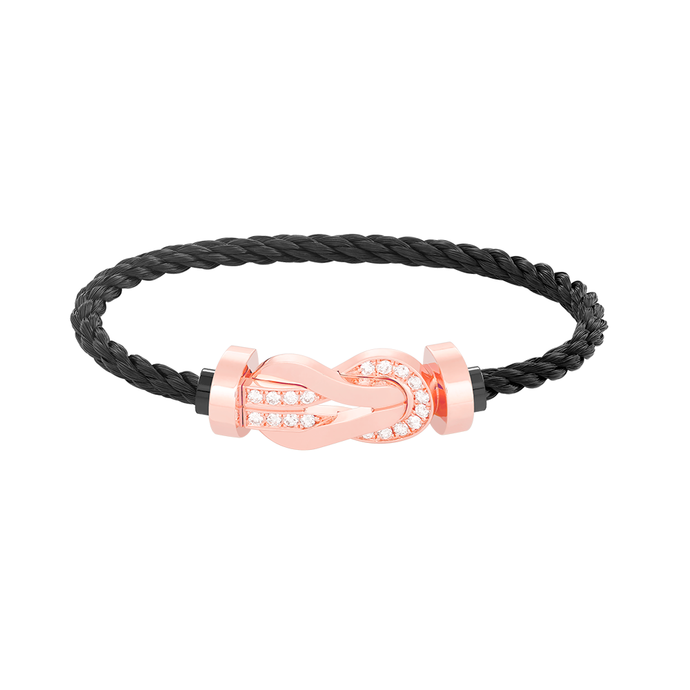 Aura CHANCE LARGE 8 FIGURE BUCKLE HALF DIAMOND BRACELET ROSE GOLD