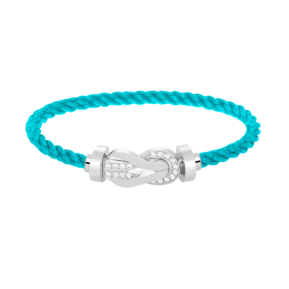 Aura CHANCE LARGE 8 FIGURE BUCKLE HALF DIAMOND BRACELET SILVER
