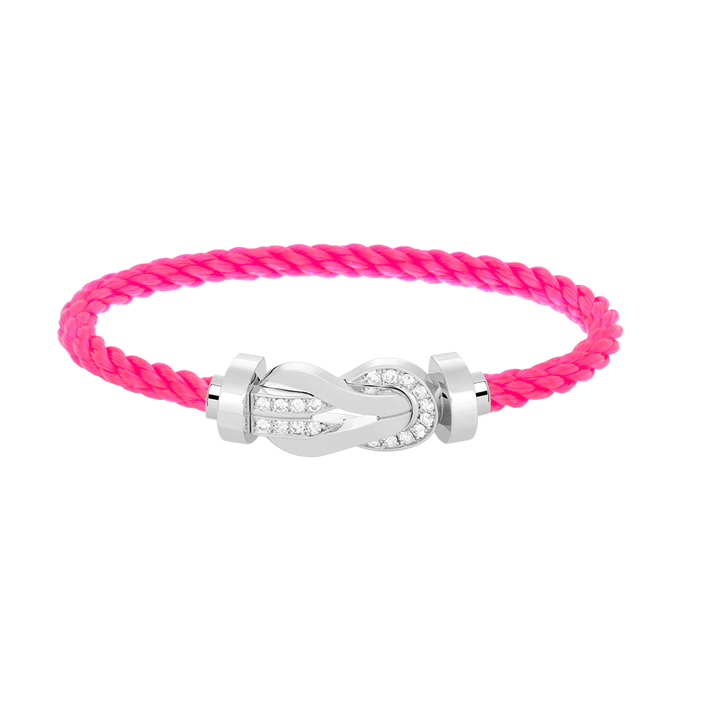 Aura CHANCE LARGE 8 FIGURE BUCKLE HALF DIAMOND BRACELET SILVER