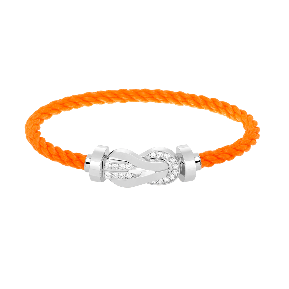 Aura CHANCE LARGE 8 FIGURE BUCKLE HALF DIAMOND BRACELET SILVER