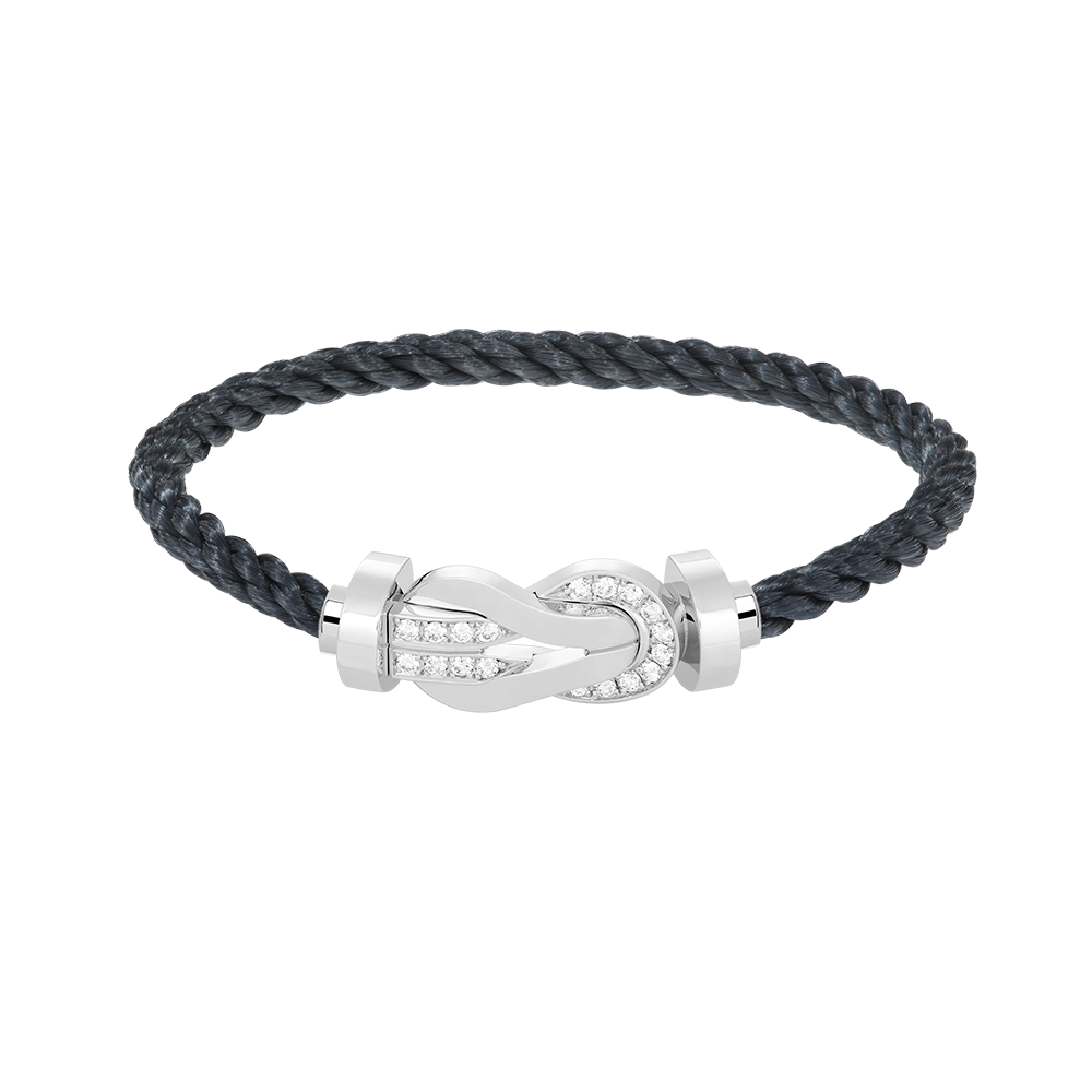 Aura CHANCE LARGE 8 FIGURE BUCKLE HALF DIAMOND BRACELET SILVER