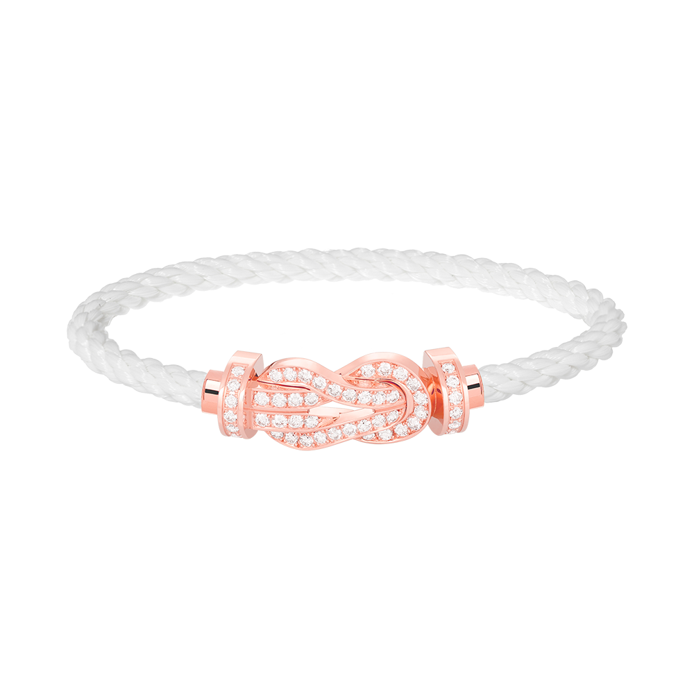 Aura CHANCE LARGE 8 FIGURE BUCKLE FULL DIAMOND BRACELET ROSE GOLD