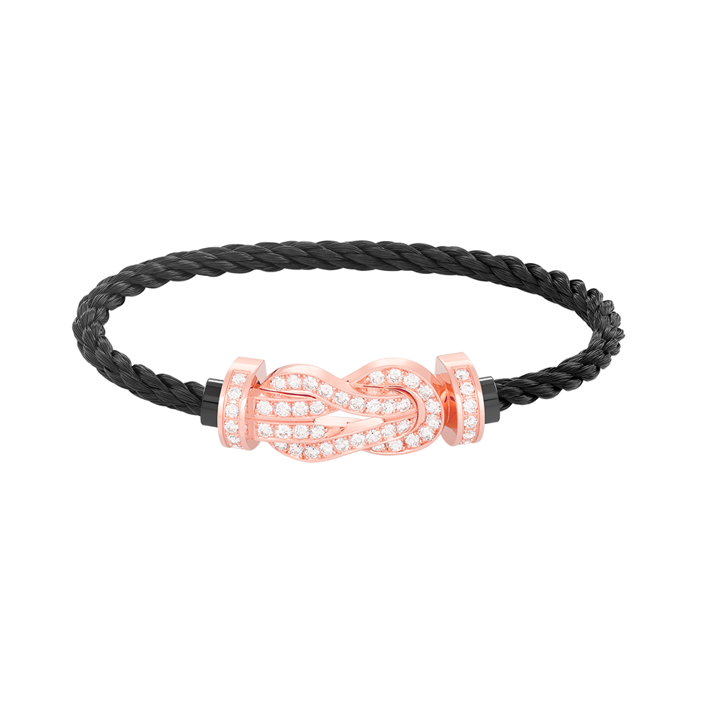 Aura CHANCE LARGE 8 FIGURE BUCKLE FULL DIAMOND BRACELET ROSE GOLD