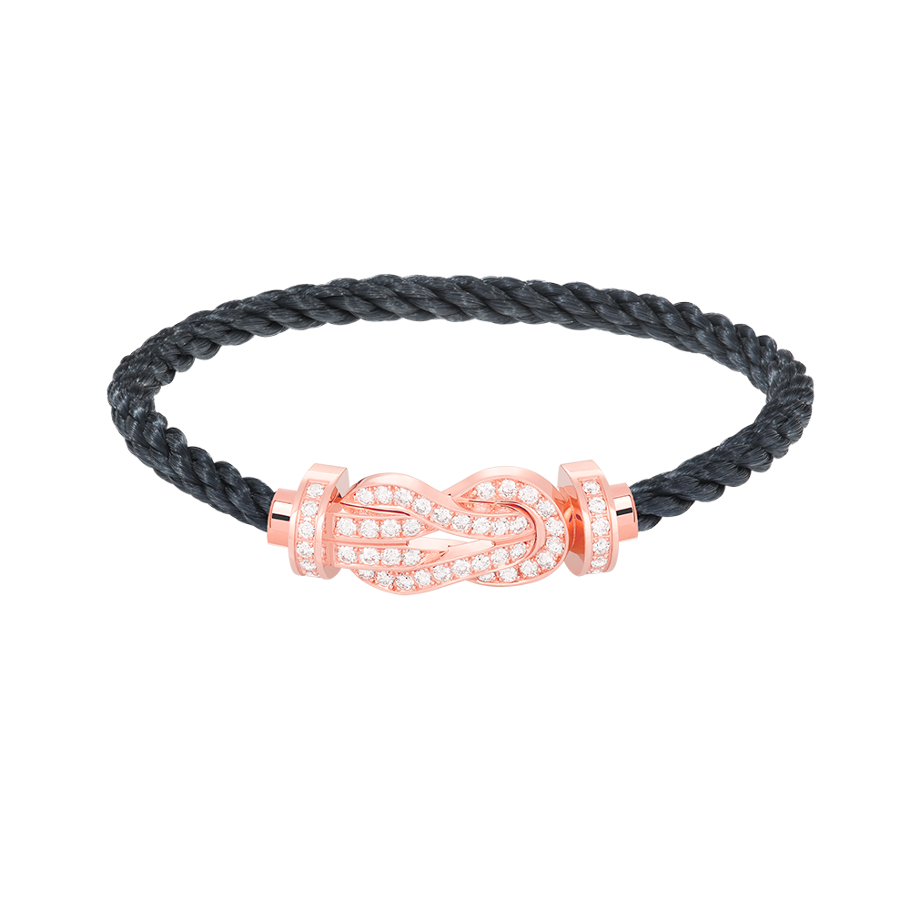 Aura CHANCE LARGE 8 FIGURE BUCKLE FULL DIAMOND BRACELET ROSE GOLD