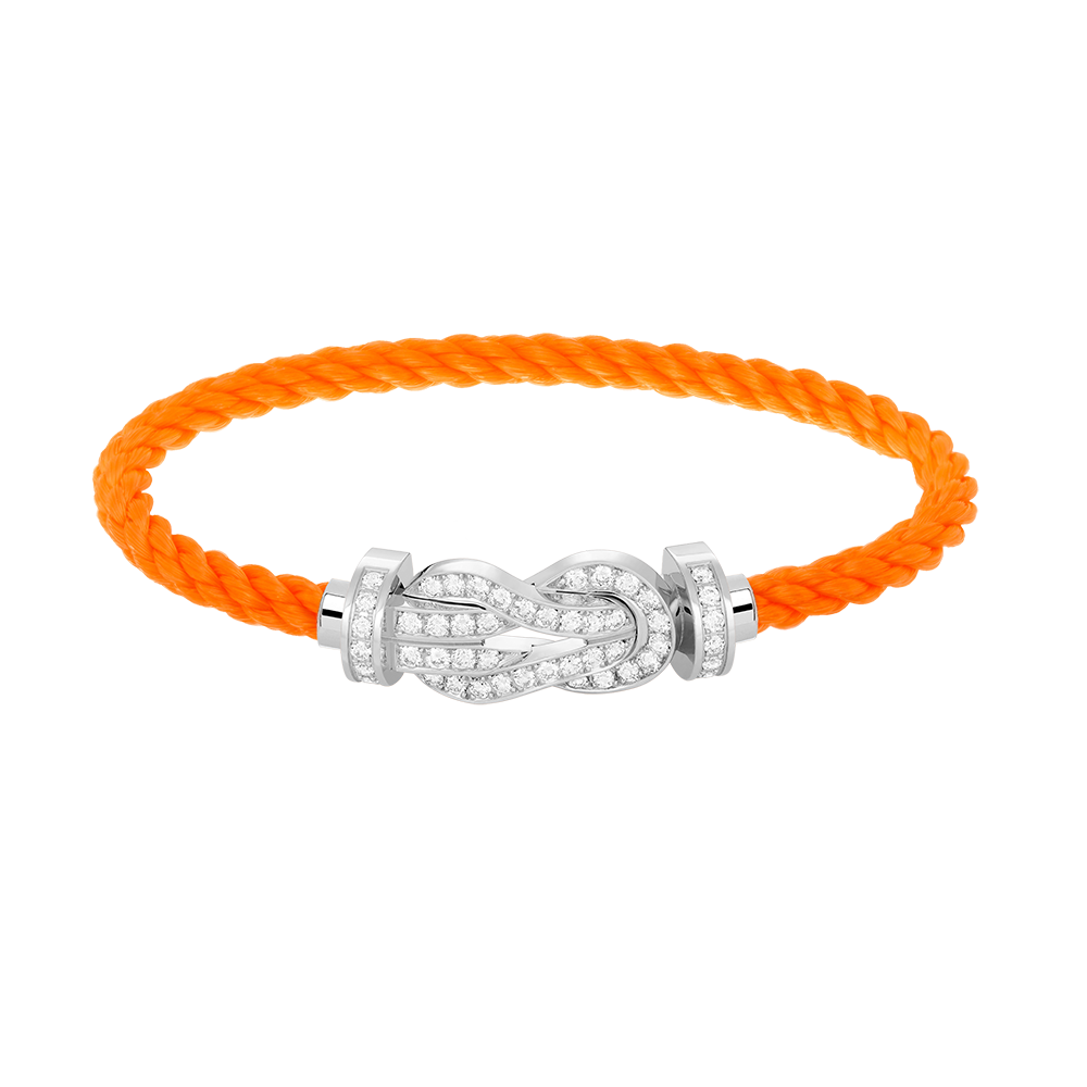 Aura CHANCE LARGE 8 FIGURE BUCKLE FULL DIAMOND BRACELET SILVER