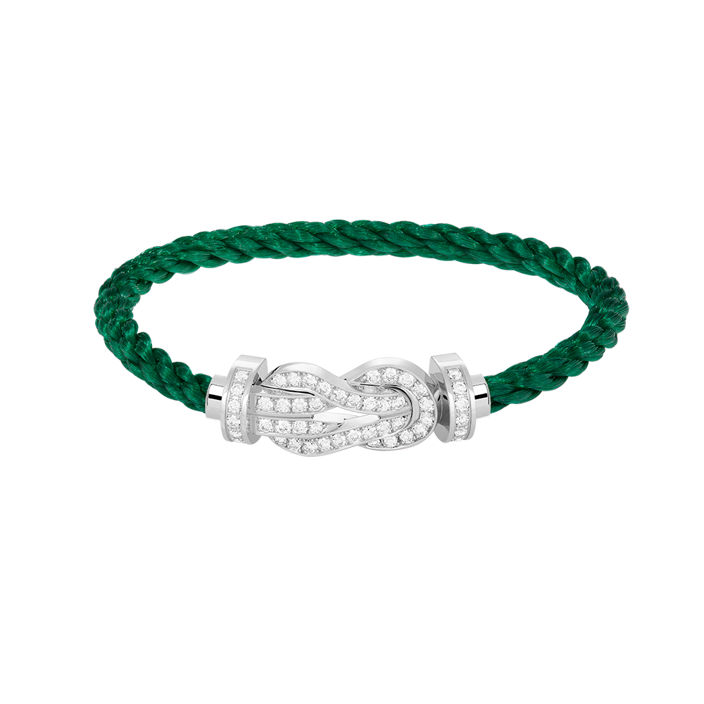 Aura CHANCE LARGE 8 FIGURE BUCKLE FULL DIAMOND BRACELET SILVER