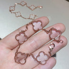 [Aura ]New CLOVER 5 MOTIF ROCK CRYSTAL BRACELET