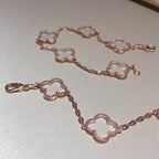 [Aura ]New CLOVER 5 MOTIF ROCK CRYSTAL BRACELET