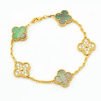 [Aura ]New CLOVER 5 MOTIF GRAY MOP BRACELET COLLECTION