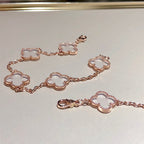 [Aura ]New CLOVER 5 MOTIF ROCK CRYSTAL BRACELET