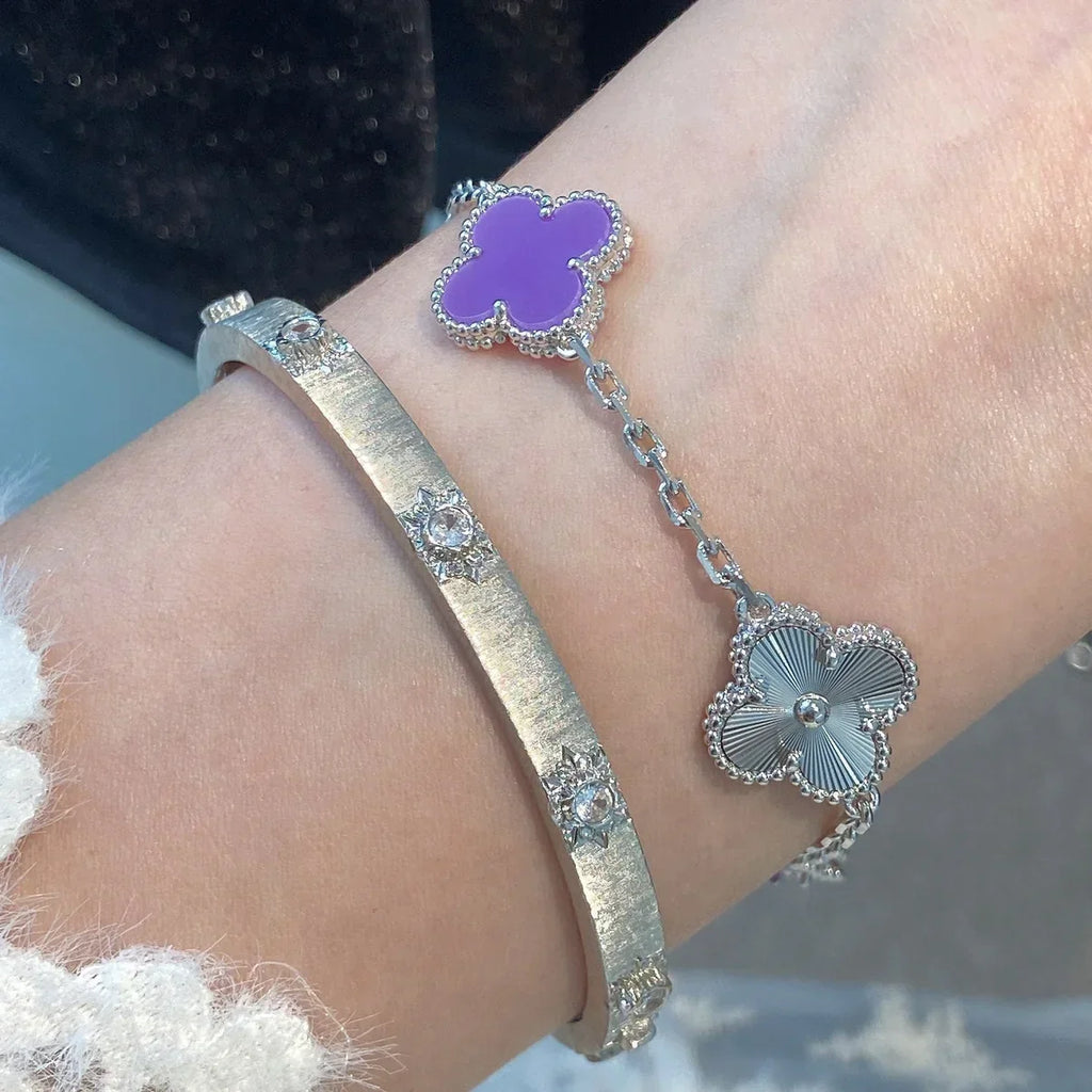 [Aura ]Neue CLOVER 5 MOTIV VIOLETT ARMBAND KOLLEKTION