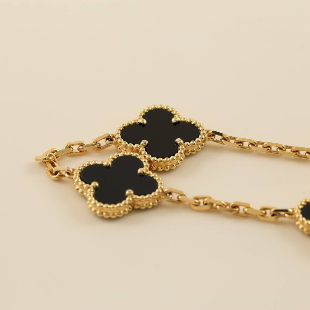 [Aura ]New CLOVER 5 MOTIF ONYXS BRACELET COLLECTION