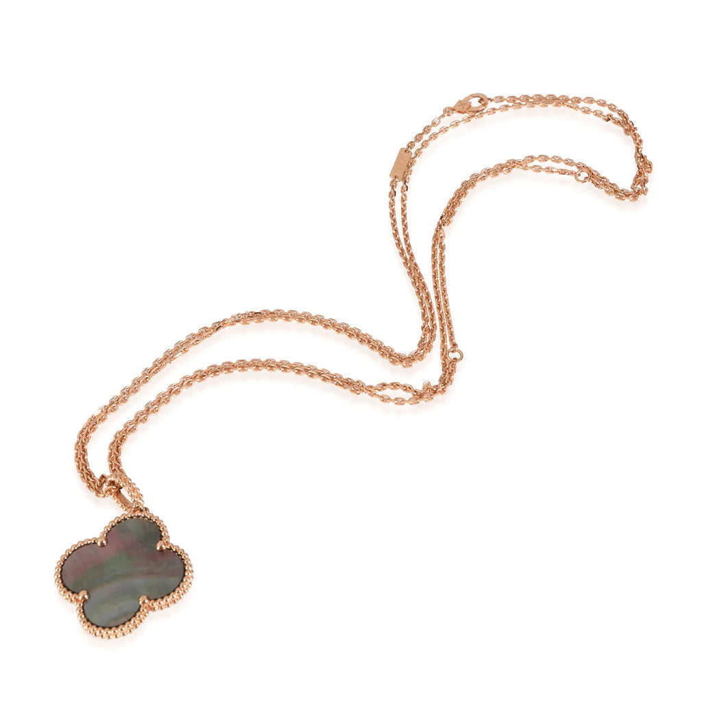 Aura CLOVER 25MM GOLD DARK MOP BIG CLOVER NECKLACE