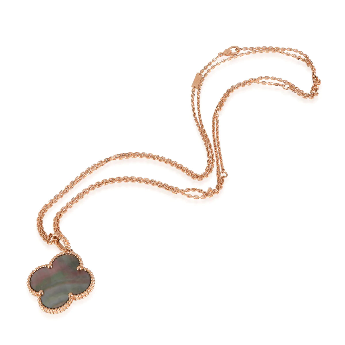 Aura CLOVER 25MM GOLD DARK MOP BIG CLOVER HALSKETTE
