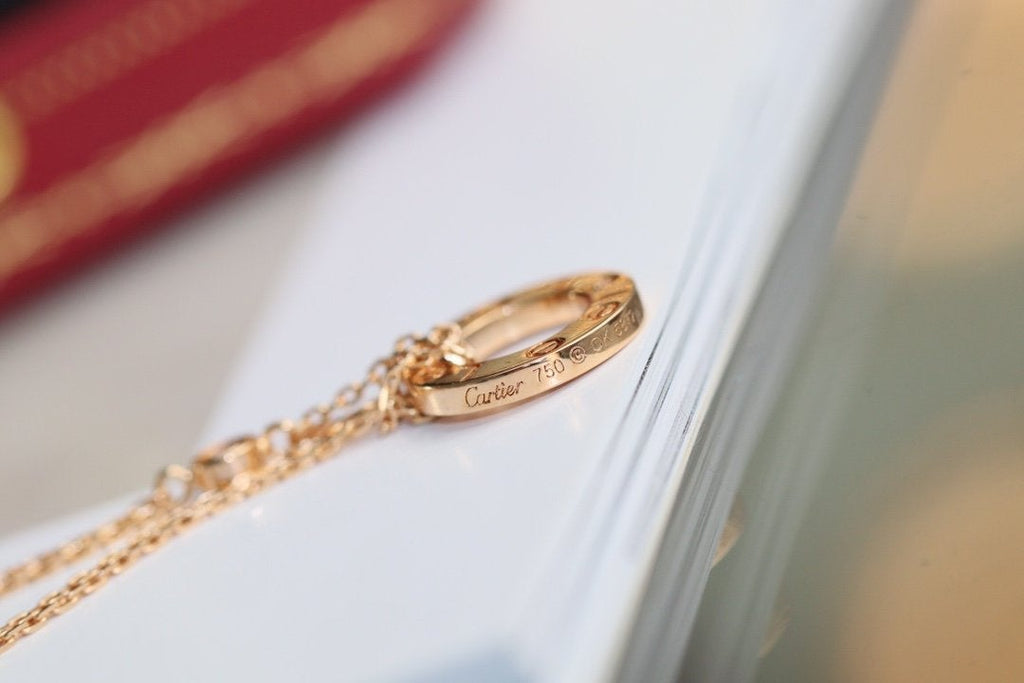 Aura LOVE NECKLACE ADJUSTABLE ROSE GOLD 2 DIAMOND