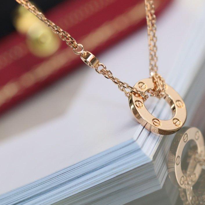 Aura LOVE NECKLACE ADJUSTABLE ROSE GOLD 2 DIAMOND