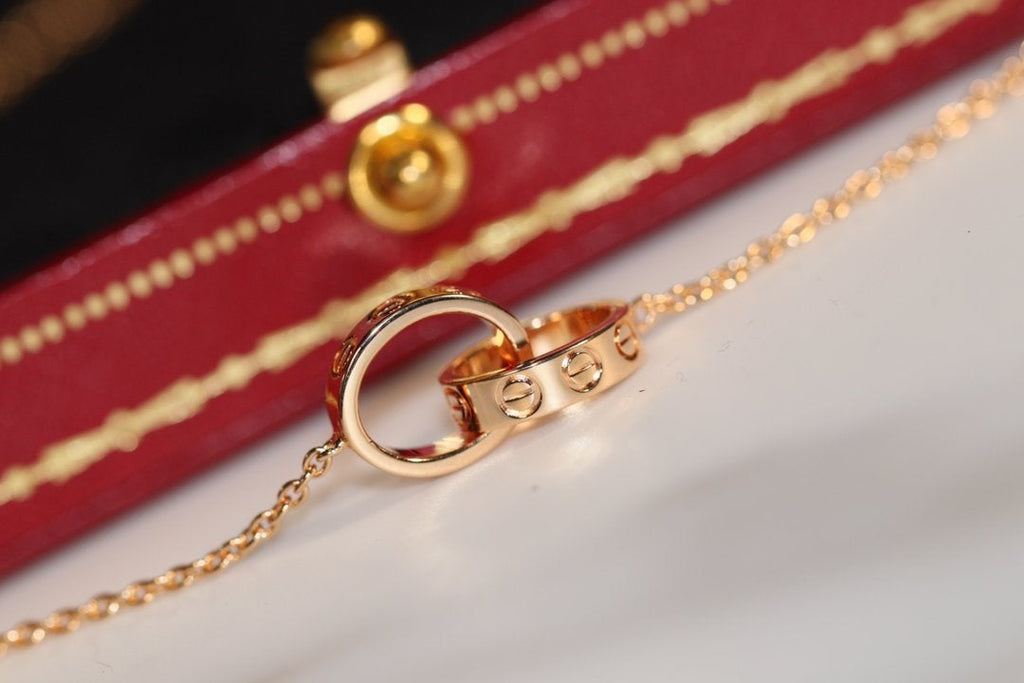 Aura LOVE HALSKEKTE ROSÉGOLD UND SILBER