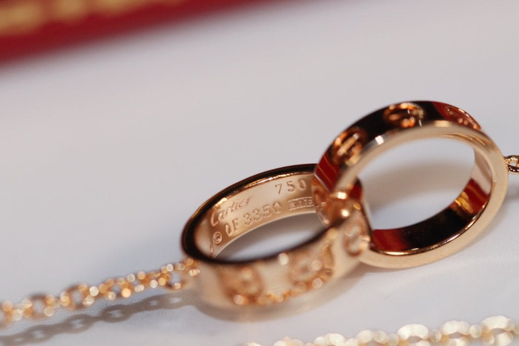 Aura LOVE HALSKEKTE ROSÉGOLD UND SILBER