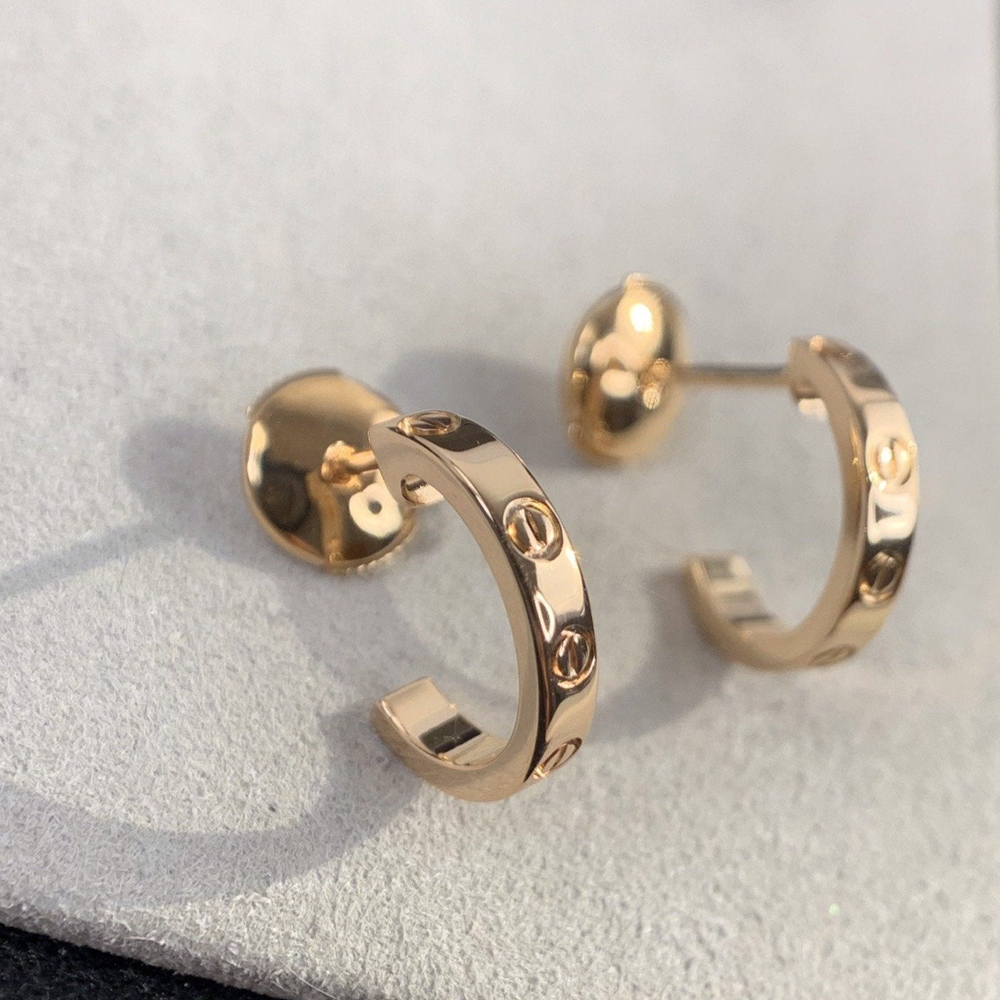 Aura LOVE EARRINGS 2.65MM PINK GOLD