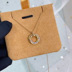 Aura TRINITY NECKLACE SILVER GOLD PINK GOLD DIAMONDS