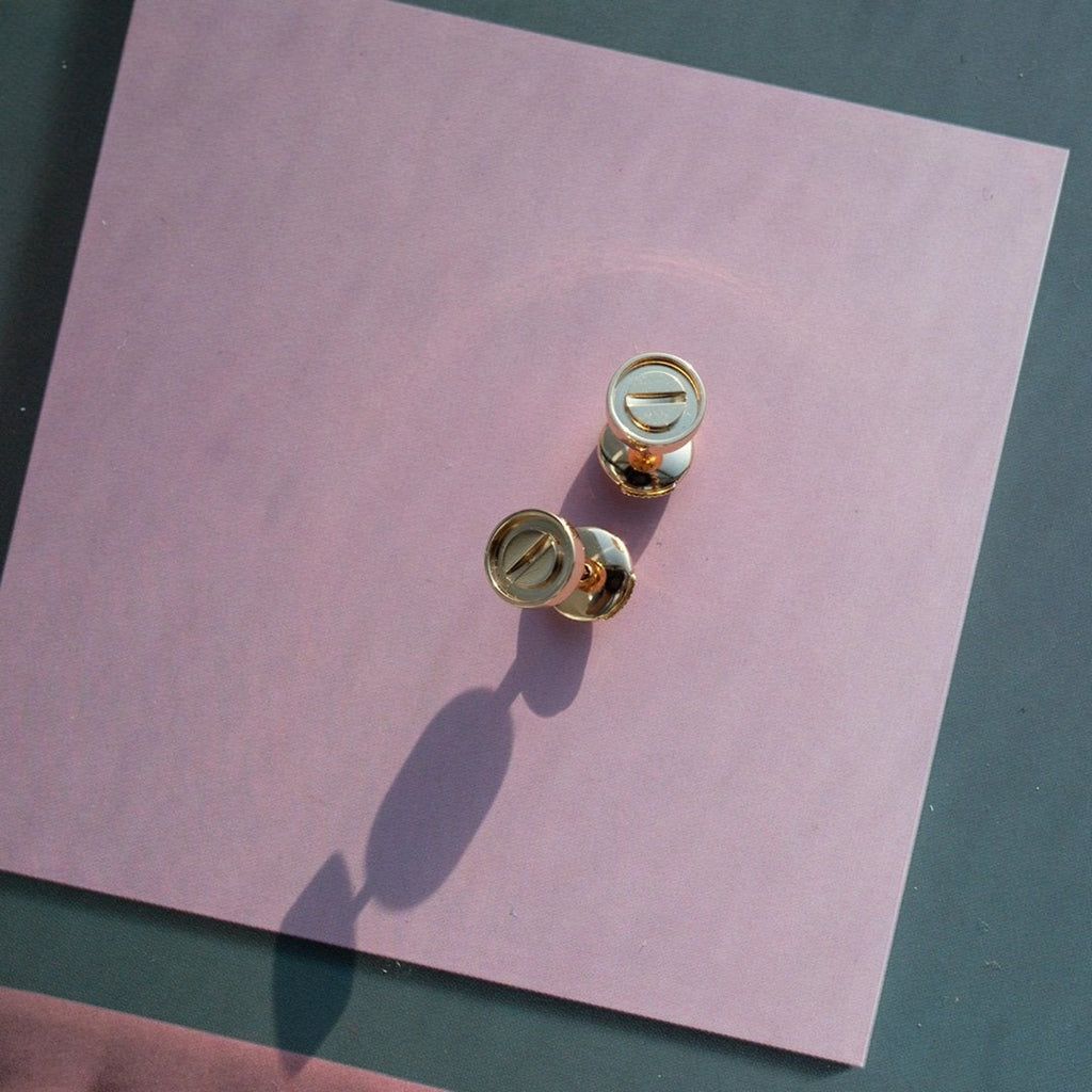Aura LOVE EARRINGS PINK GOLD 10MM