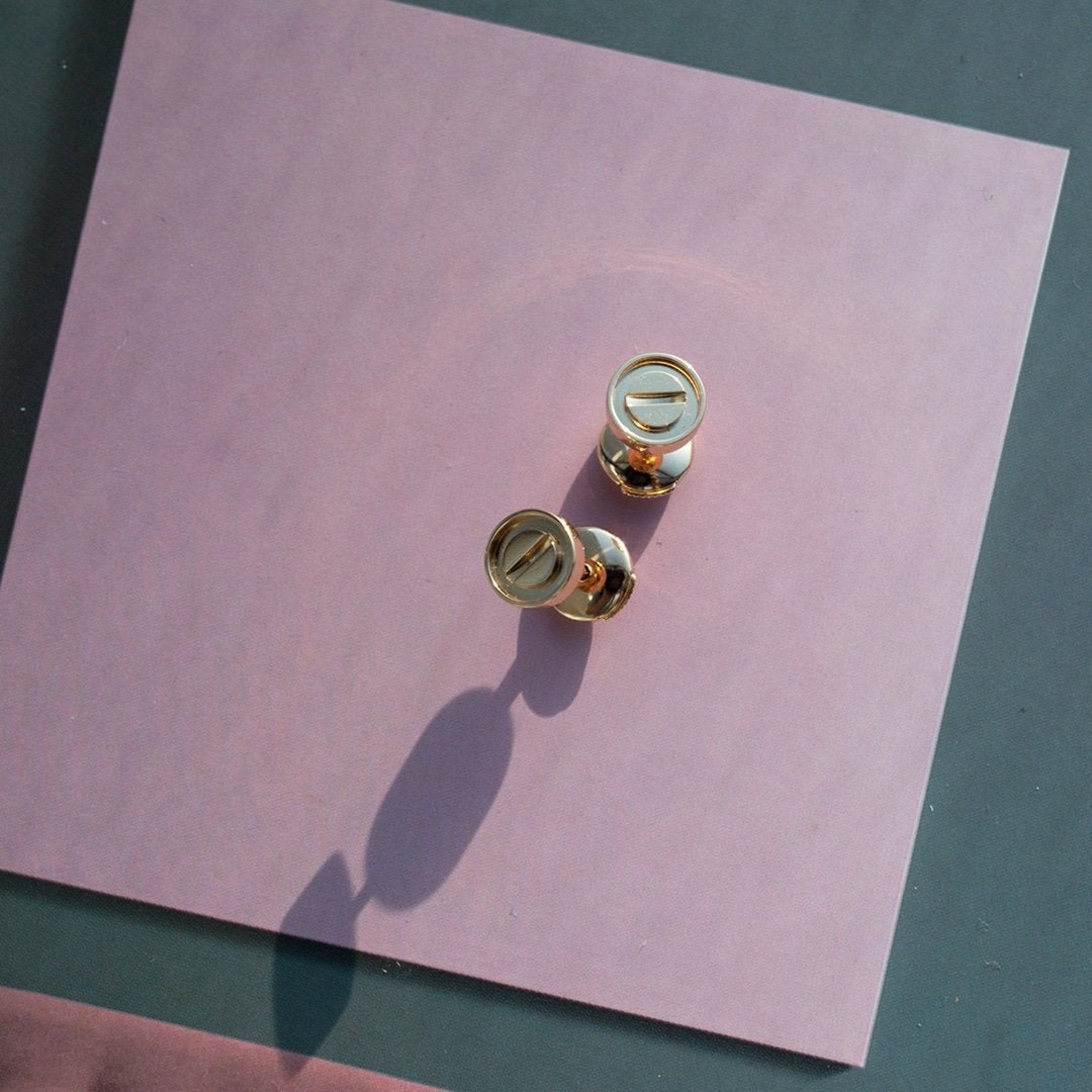 Aura LOVE EARRINGS PINK GOLD 10MM