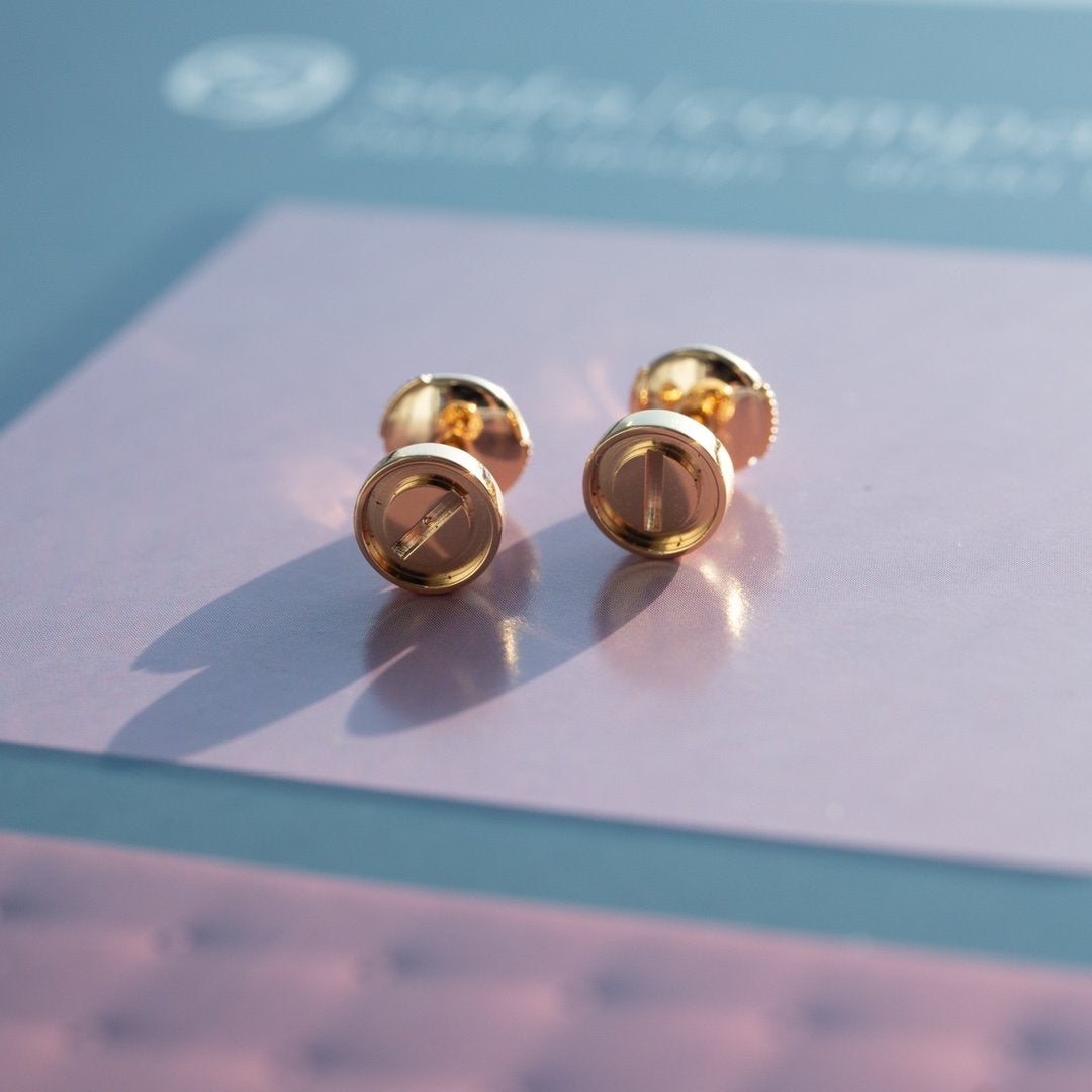 Aura LOVE EARRINGS PINK GOLD 10MM