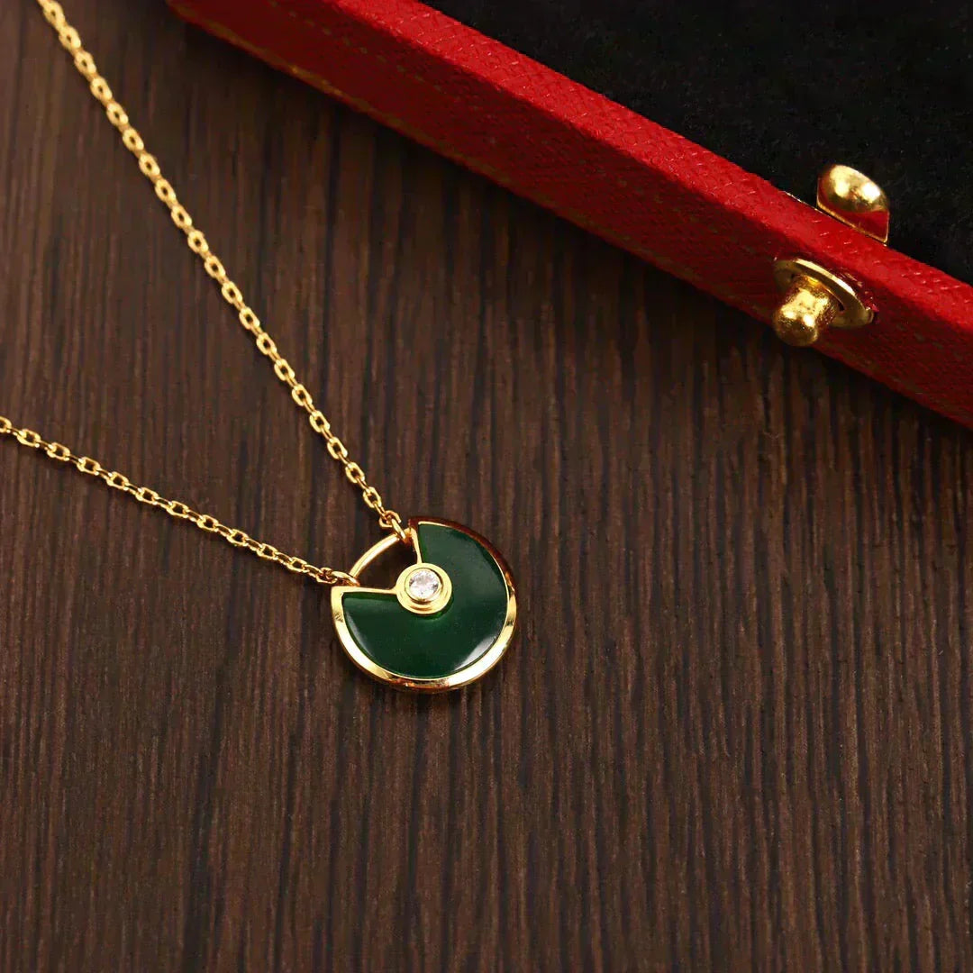 Aura AMULETT GOLD MALACHIT-HALSKETTE