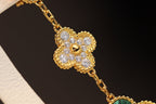 Aura CLOVER OHRRINGE GOLD MALACHIT DIAMANT 3 MOTIVE