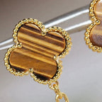 Aura CLOVER  2 MOTIF  TIGER EYE CARNELIAN EARRINGS