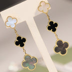 Aura CLOVER OHRRINGE GOLD ONYX PERLMUTT 3 MOTIVE