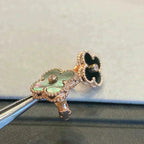 Aura CLOVER MEDIUM 1 MOTIFS GRAY MOP  DIAMOND EARRINGS