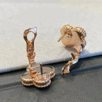 Aura CLOVER MEDIUM 1 MOTIFS GRAY MOP  DIAMOND EARRINGS