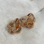 Aura CLOVER MEDIUM 1 MOTIFS CARNELIAN  DIAMOND earrings