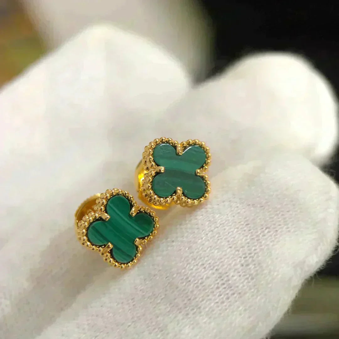 Aura CLOVER MINI 9.5MM MALACHITE  EARRINGS