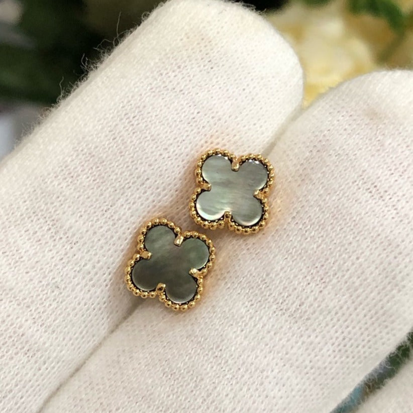 Aura CLOVER MINI GOLD EARRINGS