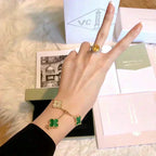 [Aura ]New  CLOVER 5 MOTIF MALACHITE BRACELET COLLECTION