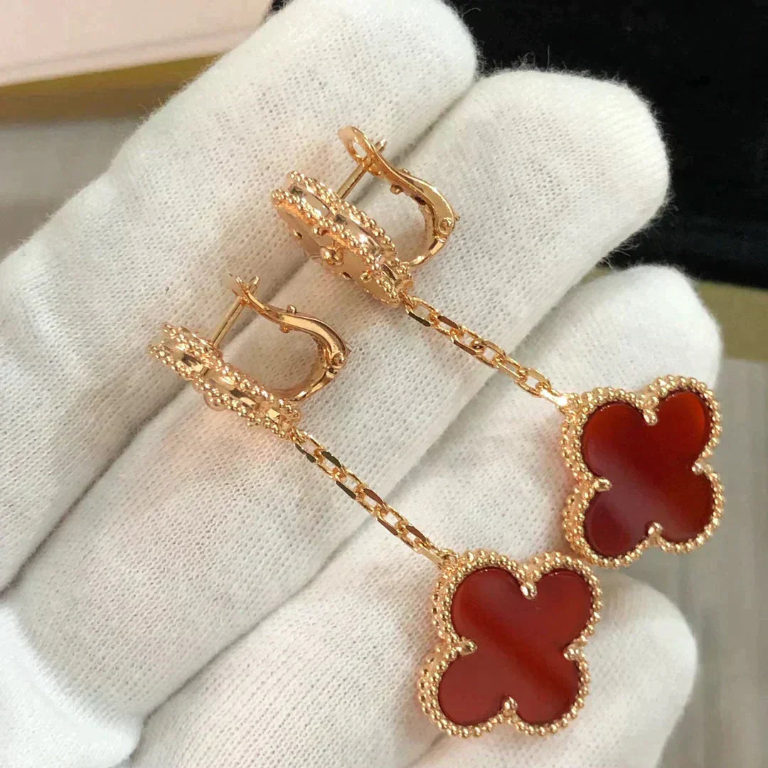 Aura CLOVER 2 MOTIV LASER CARNELIAN OHRRINGE