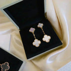 Aura CLOVER 2 MOTIF WHITE MOP EARRINGS