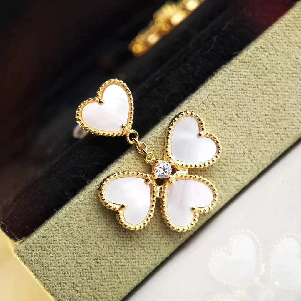 Aura CLOVER SWEET WHITE MOP EARRINGS