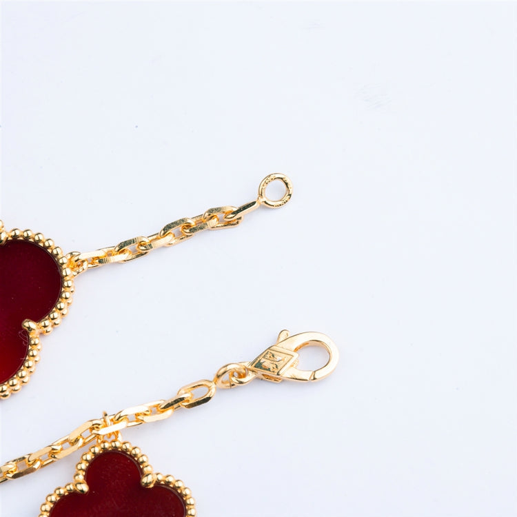 Aura CLOVER BRACELET 5 MOTIVE KARNEOL TIGERAUGE