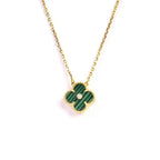 Aura CLOVER 15MM DIAMOND TURQUOISE NECKLACE
