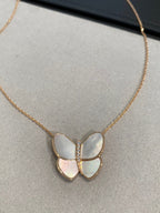 Aura BUTTERFLY GOLD MOP DIAMANT HALSKETTE