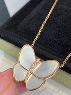 Aura BUTTERFLY GOLD MOP DIAMANT HALSKETTE