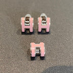 Aura MINI POP H SILVER EARRINGS PINK