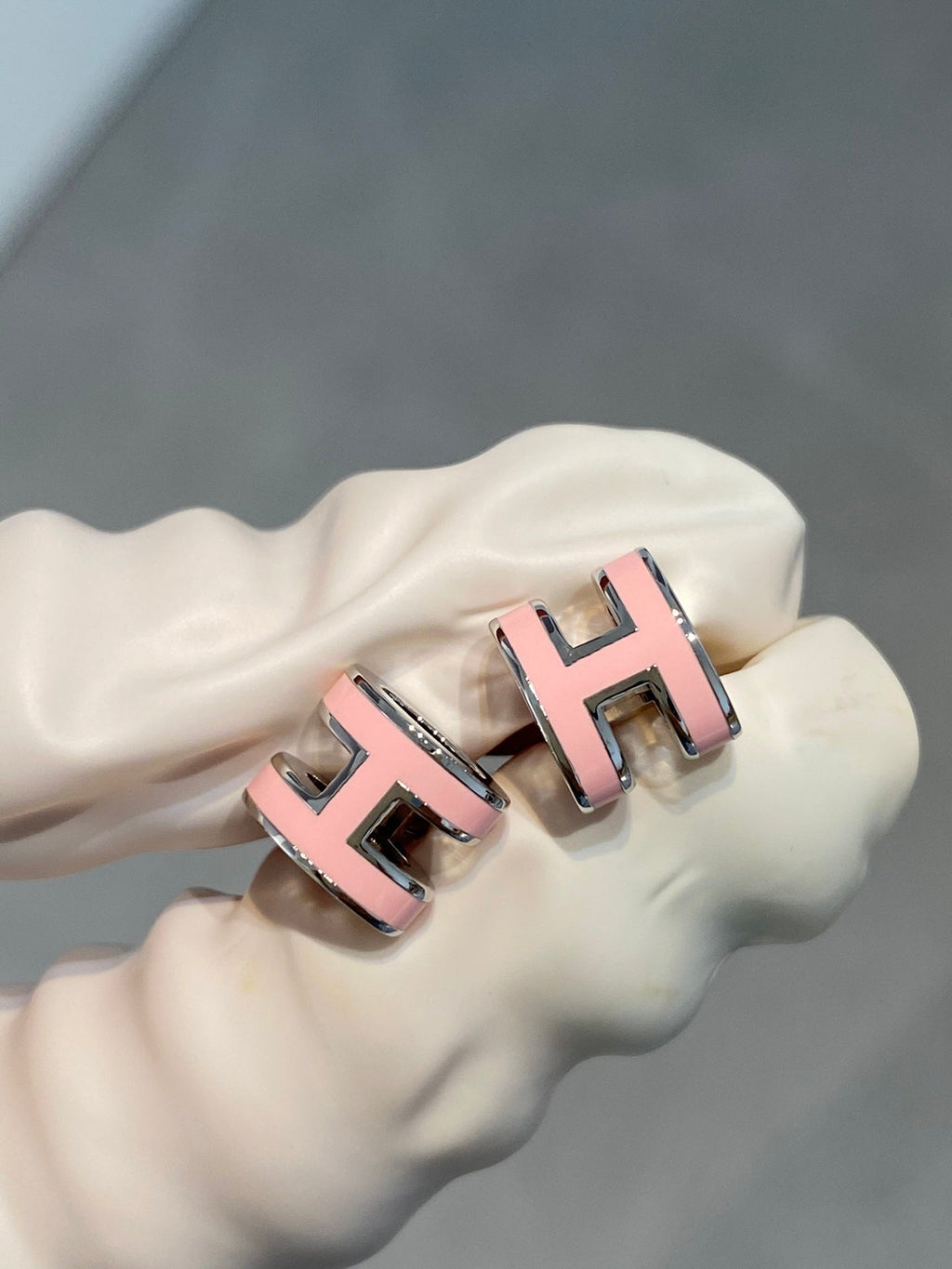 Aura MINI POP H SILVER EARRINGS PINK